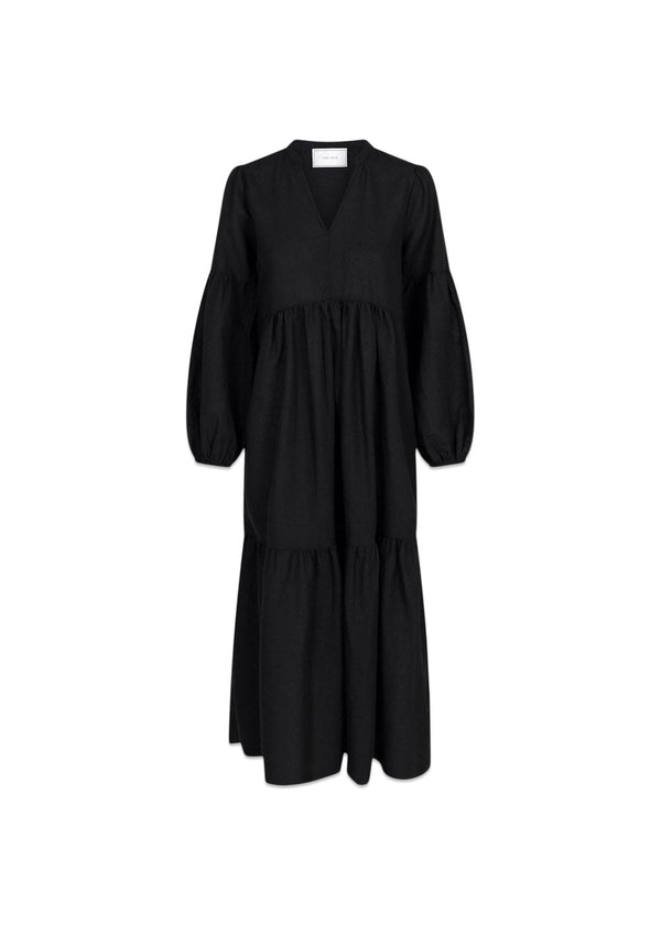 Neo Noirs Klaudia Linen Dress - Black. Køb kjoler her.