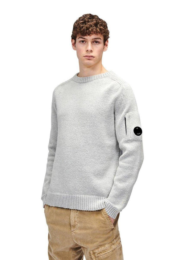 C.P. Companys Knitwear - Crew Neck - Grey Melang. Køb strik her.