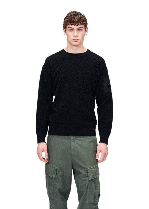 C.P. Companys Knitwear - Crew Neck Lambswool - Black. Køb strik her.