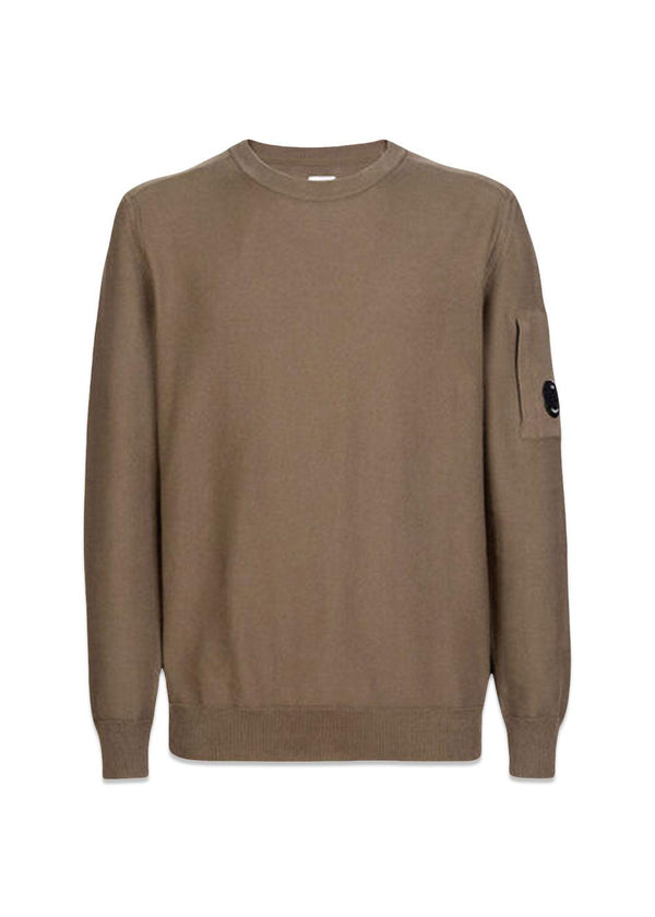 C.P. Companys Knitwear Crew Neck Sea Island Cotton - Lead Grey. Køb strik her.