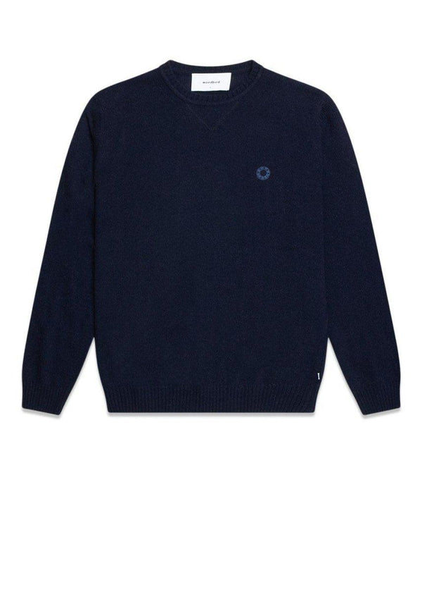 Woodbirds Kriller Wool Knit - Navy. Køb strik her.