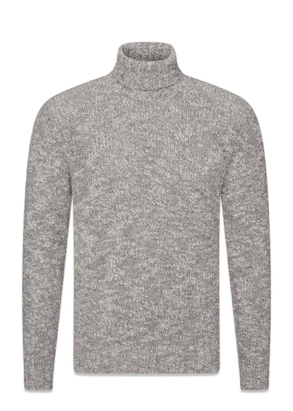 Oscar Jacobsons Kristoffer Rollneck - Grey Mel. Køb strik her.