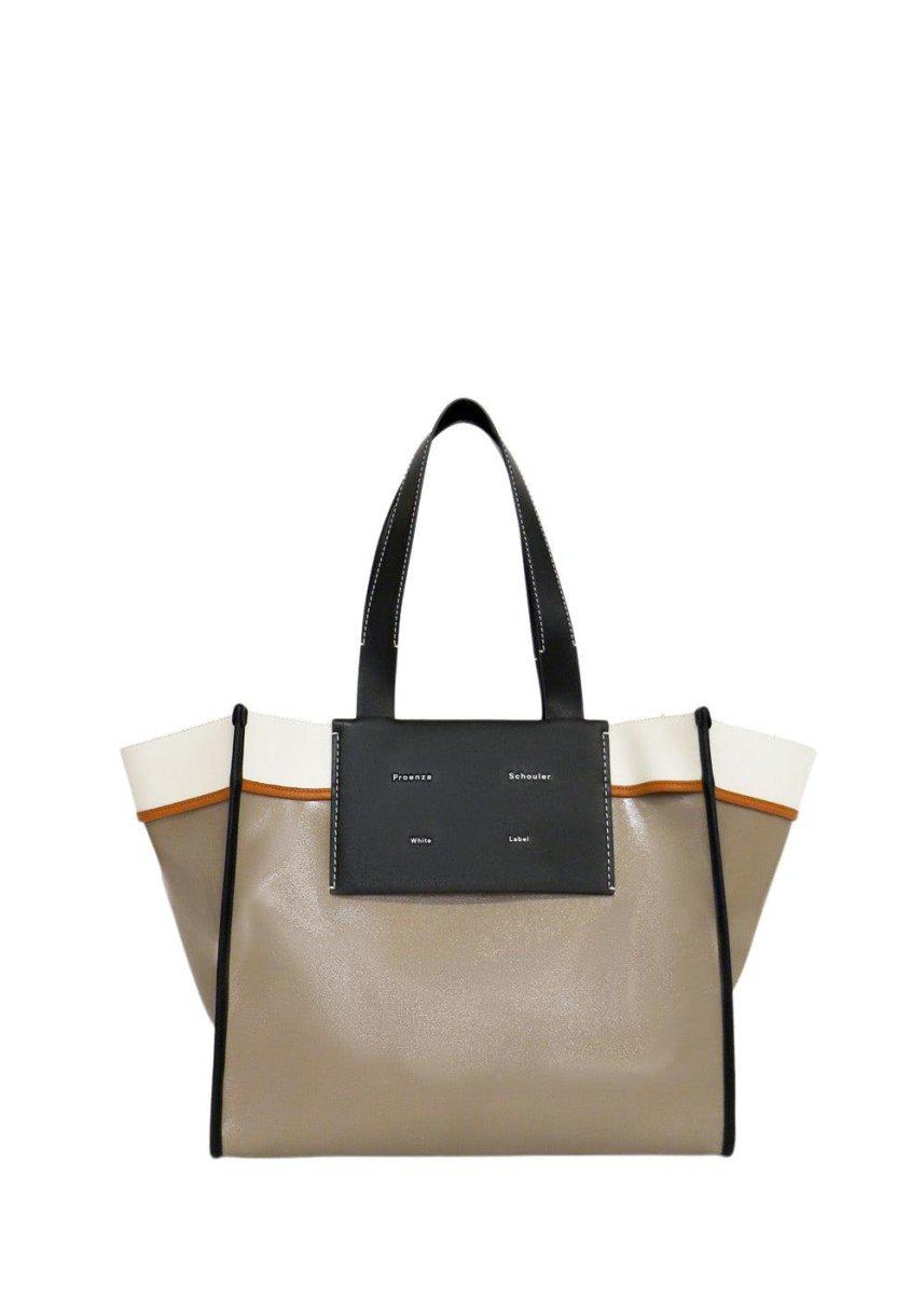 Proenza Schoulers Large Morris Coated Canvas Tot - Clay. Køb designertasker||skuldertasker||tote bag her.