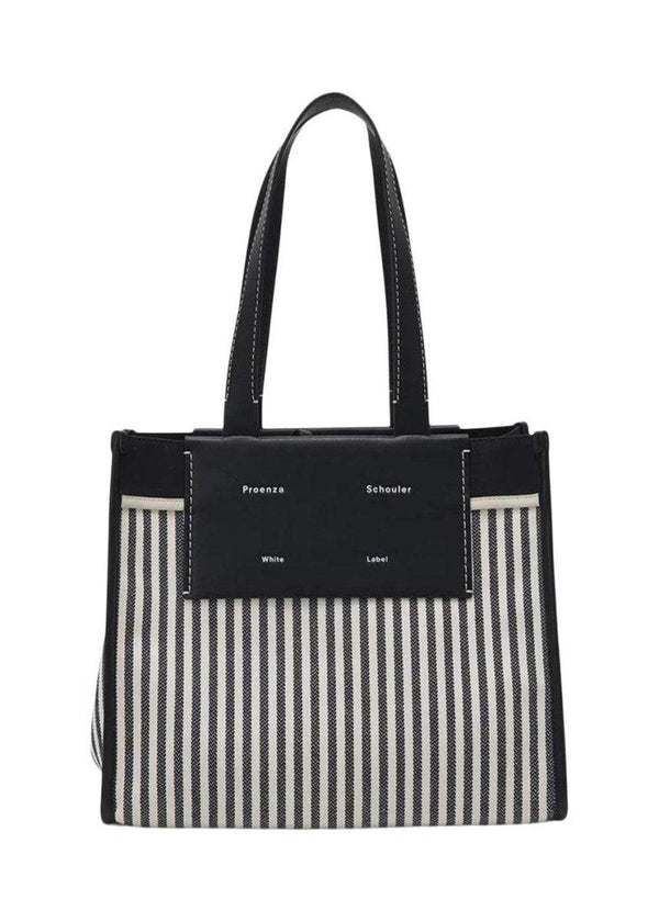 Proenza Schoulers Large Morris Two Tone Stripe Tote - Dark Navy/Vanilla Stripe. Køb bags her.