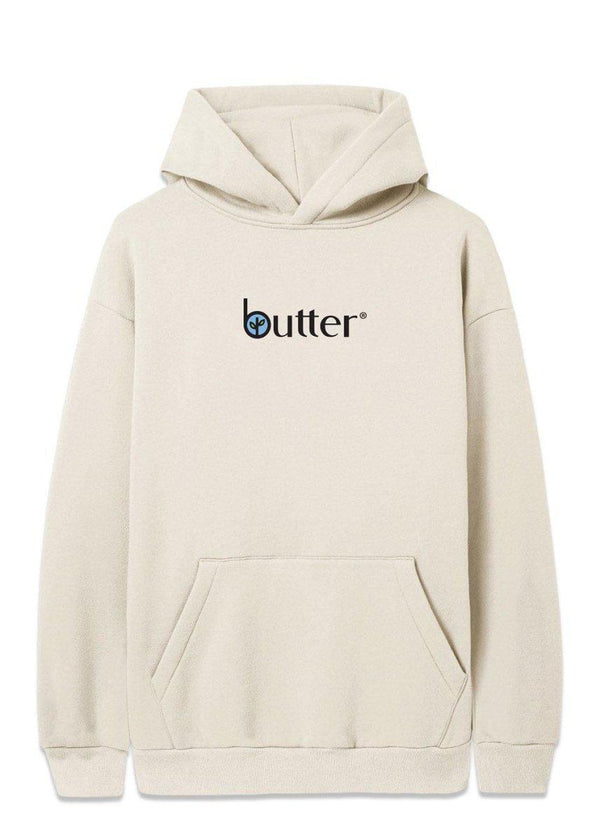 Butter Goods' Leaf Classic Logo Pullover - Cream. Køb hoodies her.