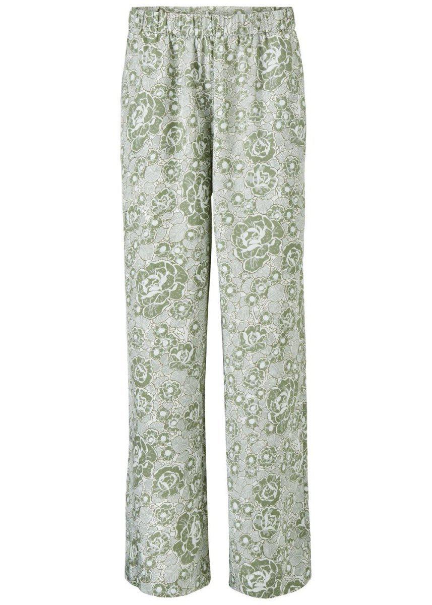 Modströms Leo print pants - Sage Rose. Køb bukser her.