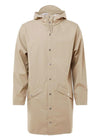 Rains' Long Jacket - Beige. Køb regnjakker her.