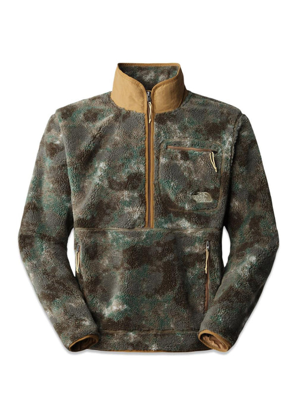 The North Faces M EXTREME PILE PULLOVER - Military Olive Stippled Camo Print. Køb fleece her.