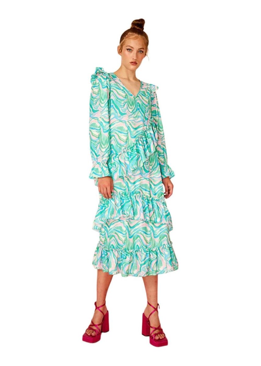 Mabel Dress - Green Swirl Art Print Dress818_22513_GreenSwirlArtPrint_XS5715252050707- Butler Loftet