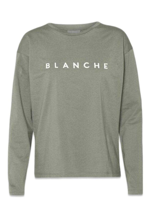 BLANCHE's Main new Logo Longsleeve - Agave Green. Køb t-shirts her.