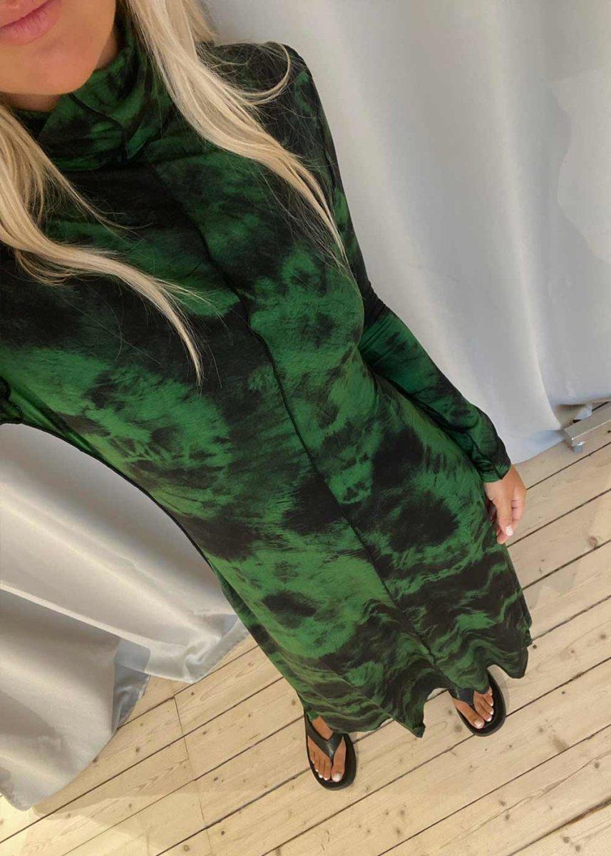 Marble Jersey Turtleneck Dress - Kelly Green/Black Dress842_WL2243259_KELLYGREEN/BLACK_XS888209508073- Butler Loftet