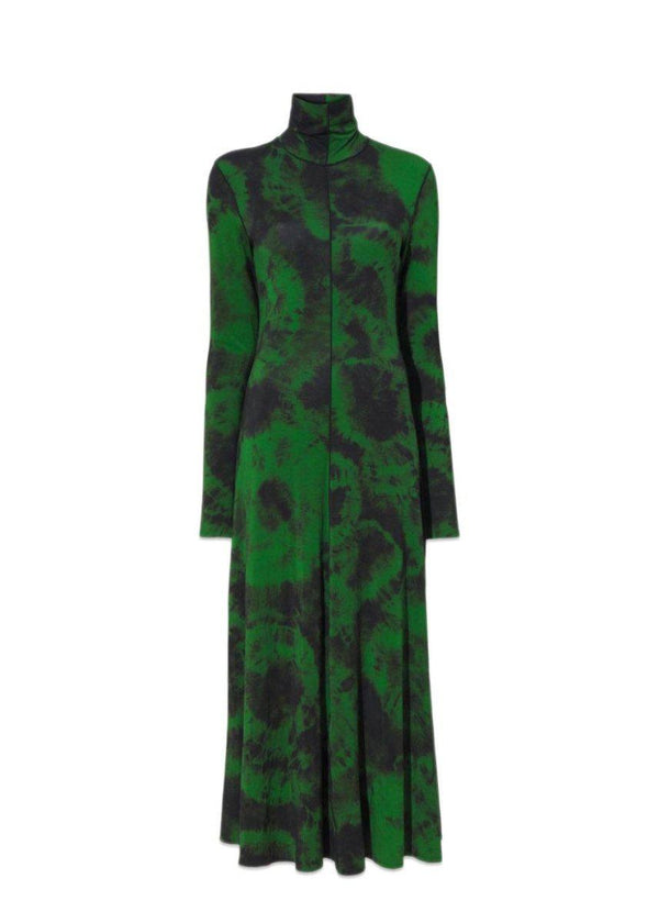 Proenza Schoulers Marble Jersey Turtleneck Dress - Kelly Green/Black. Køb kjoler her.