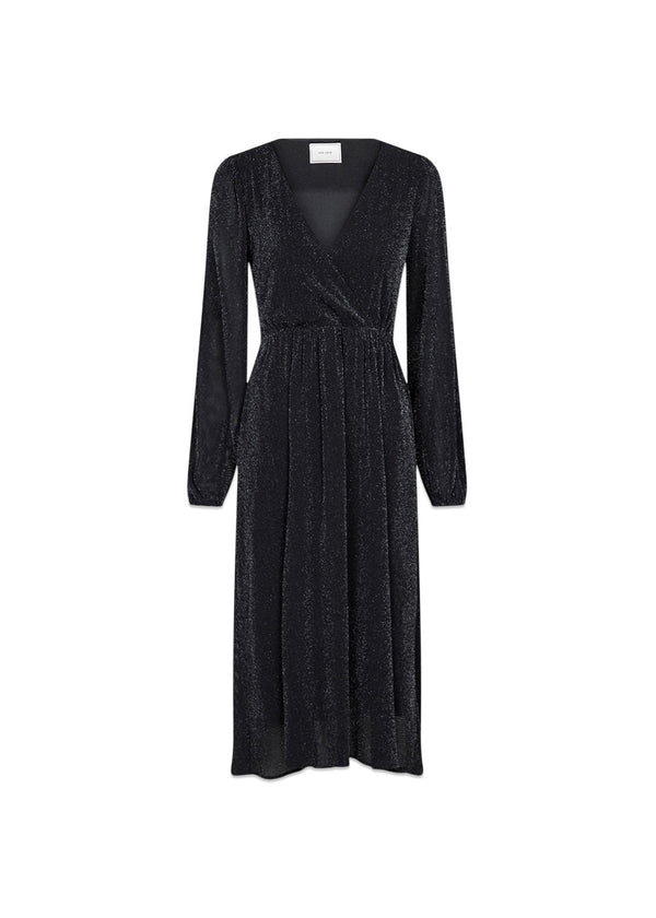 Neo Noirs Marsha Glitter Mesh Dress - Black. Køb kjoler her.