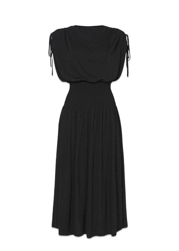 Proenza Schoulers Matte Crepe Smocked Dress - Black. Køb kjoler her.