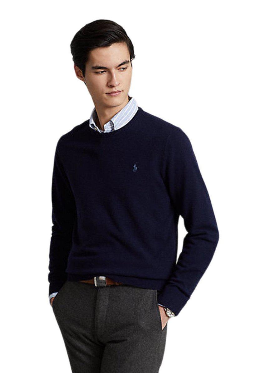 Merino Pullover - Blue Knitwear847_710876714001_Blue_M3616539425251- Butler Loftet