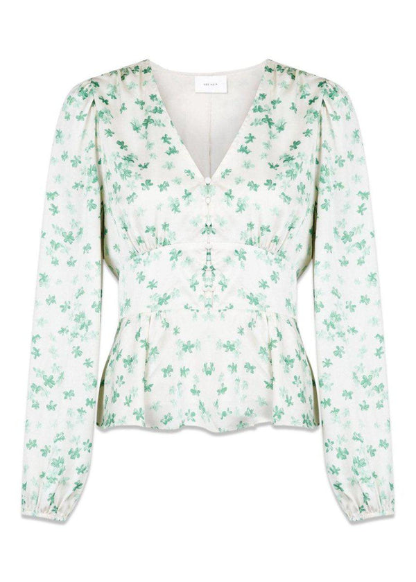 Neo Noirs Meryl Star Flower Blouse - Green. Køb blouses her.