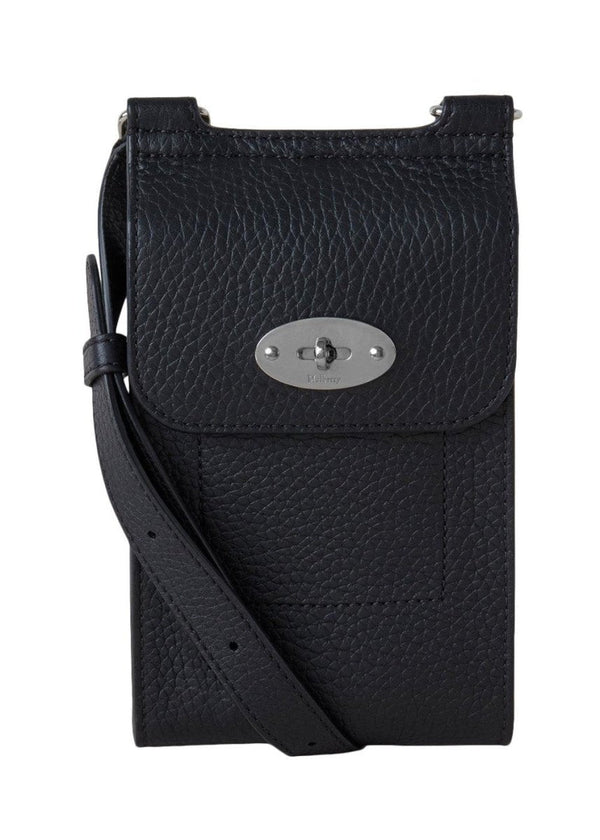Mulberrys Mini Antony Heavy Grain - Black. Køb skuldertasker her.