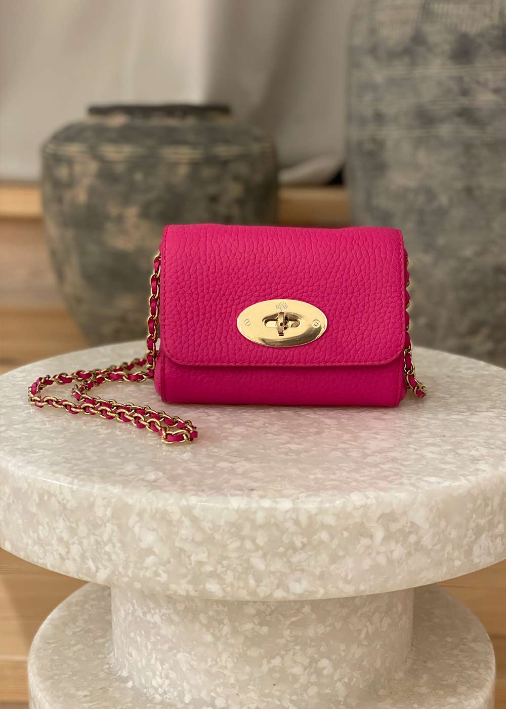 Mulberrys Mini Lily HG - Pink. Køb designertasker||skuldertasker her.