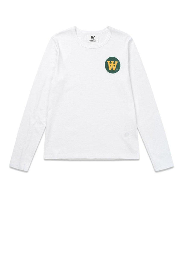 Wood Woods Moa Badge LS T-shirt - White. Køb t-shirts her.