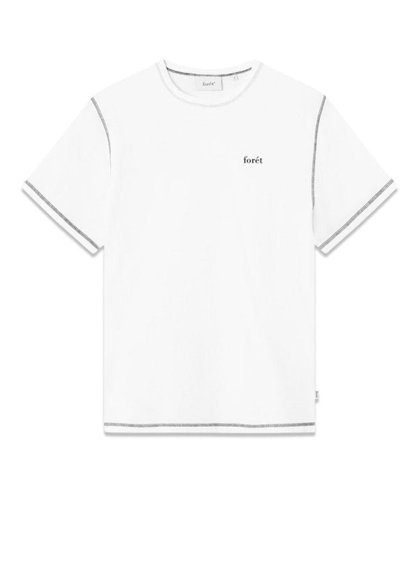 Foréts NOVA T-SHIRT - White/Black Stitch. Køb t-shirts her.