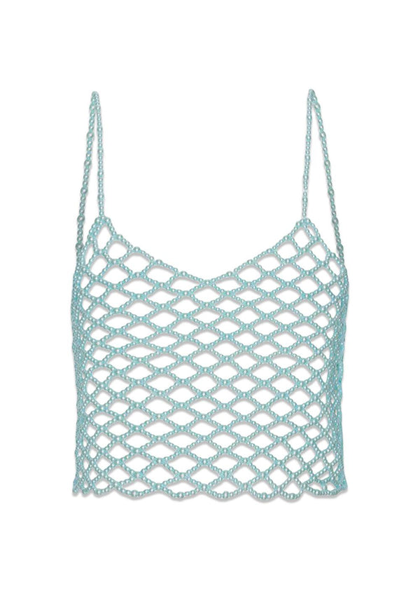 HUNKØN's Nixie Pearl Top - Blue. Køb toppe her.