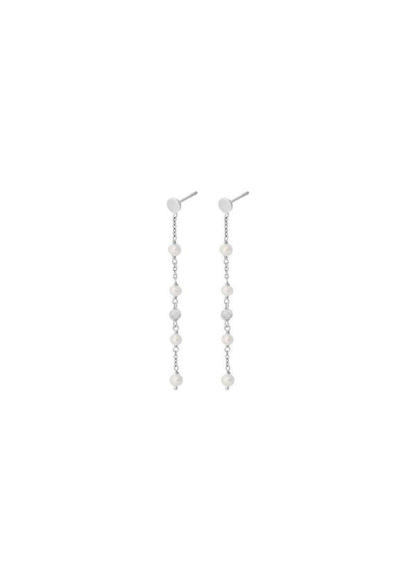 Pernille Corydons Ocean Pearl Earchains 55 mm - Silver. Køb øreringe her.