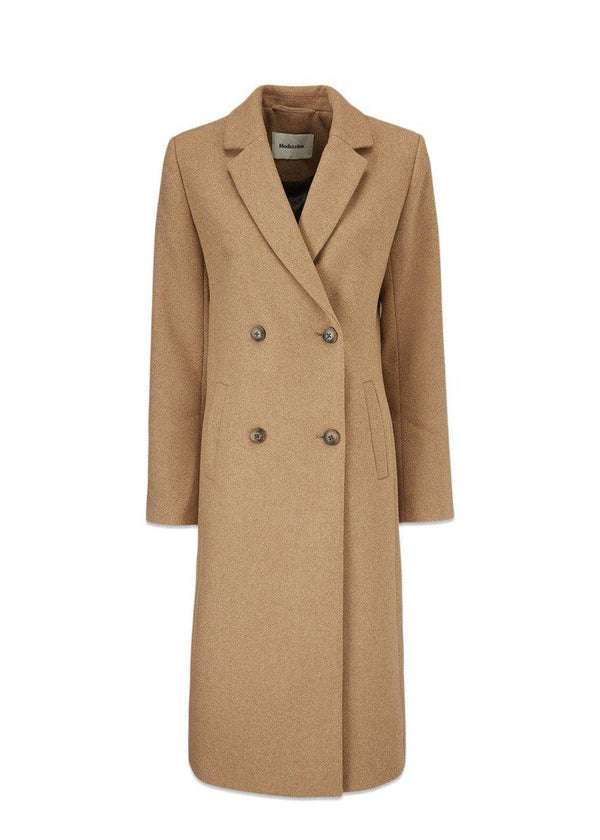 Modströms Odelia long coat - Brown Sugar. Køb frakker her.