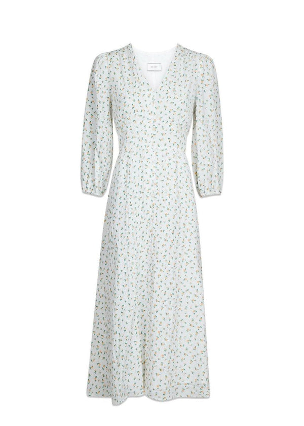Neo Noirs Olana Fine Flower Dress - White. Køb kjoler her.