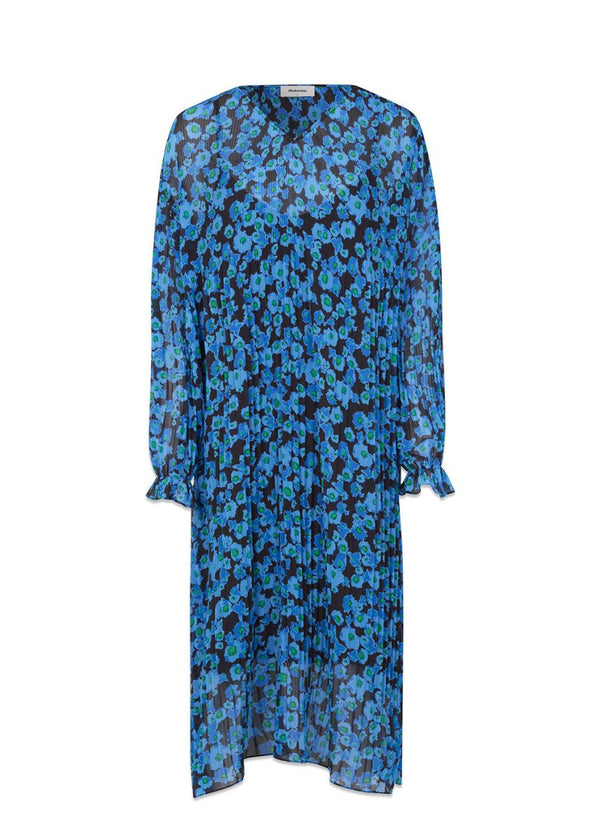 Modströms OysterMD print dress - Dark Aqua Flower. Køb kjoler her.
