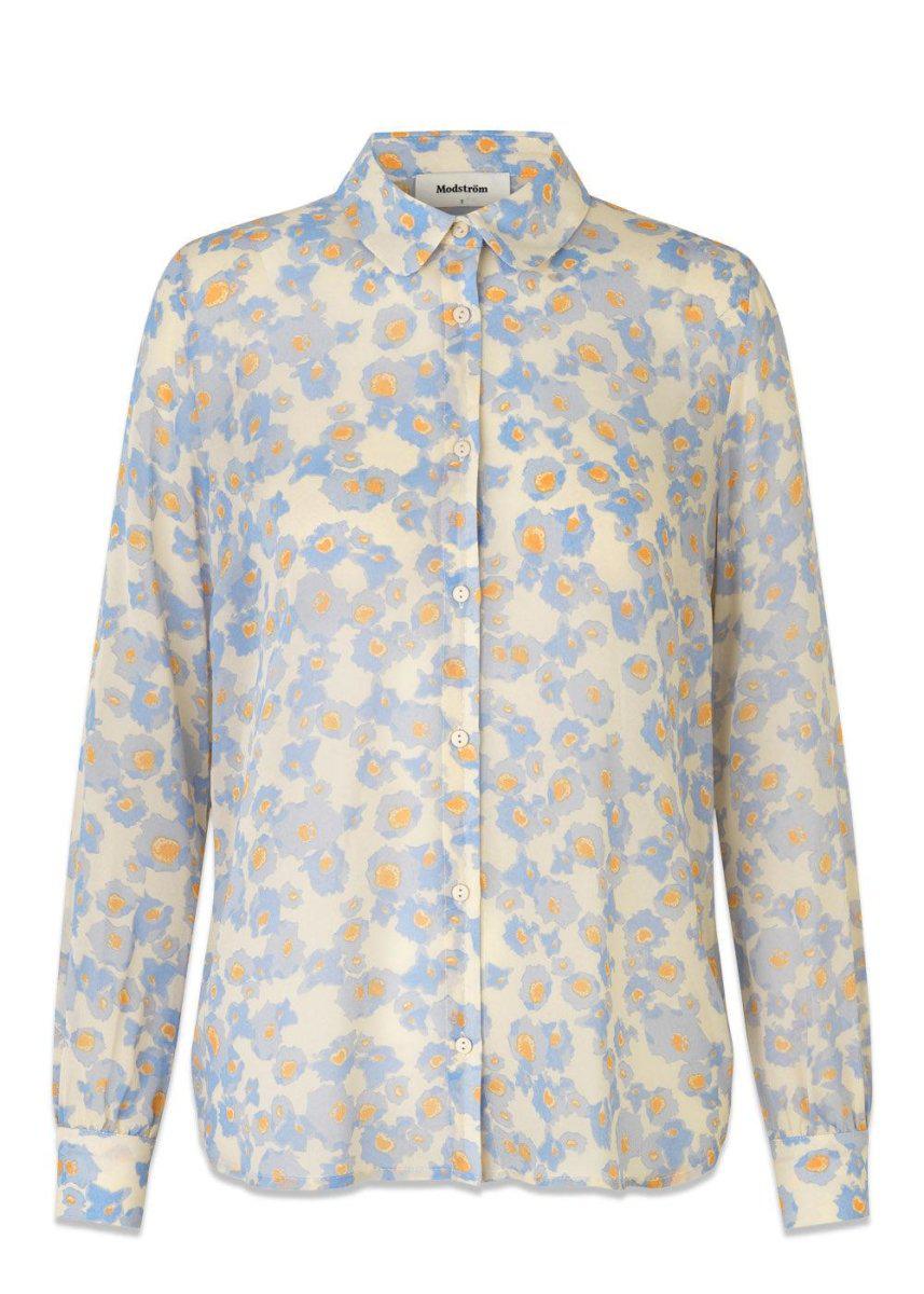 Modströms OysterMD print shirt - Aqua Flower. Køb shirts her.