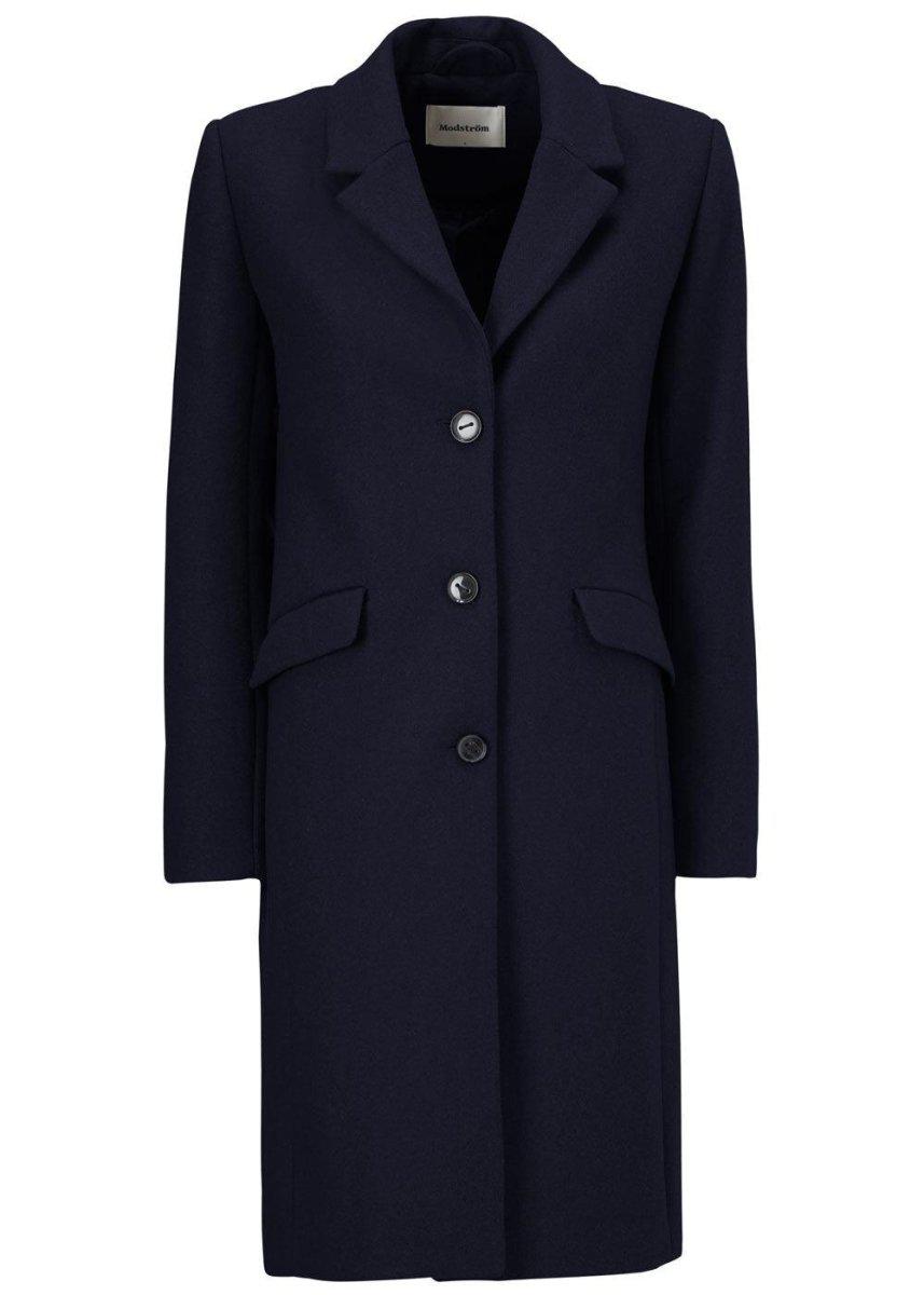 Modströms Pamela coat - Navy Sky. Køb frakker her.