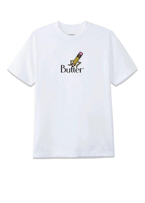 Butter Goods' Pencil logo tee - White. Køb t-shirts her.