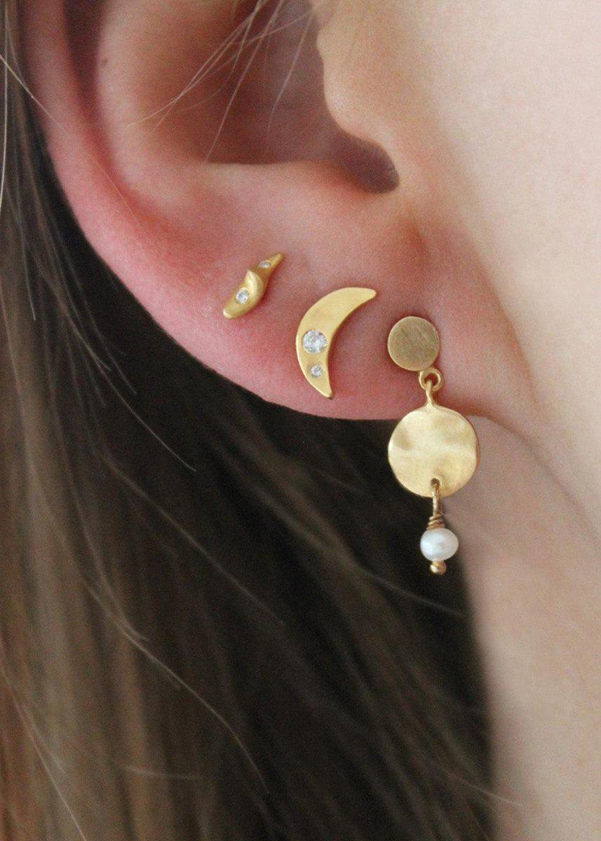 Petit Bella Moon Earring Gold - Gold Jewellery704_1281_GOLD_SINGLE5712778018976- Butler Loftet