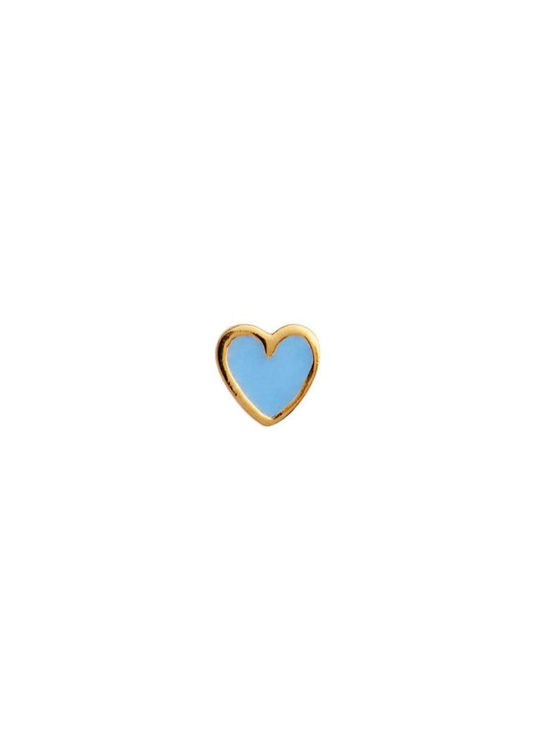 Stine A's Petit Love Heart Light Blue En - Gold. Køb øreringe her.