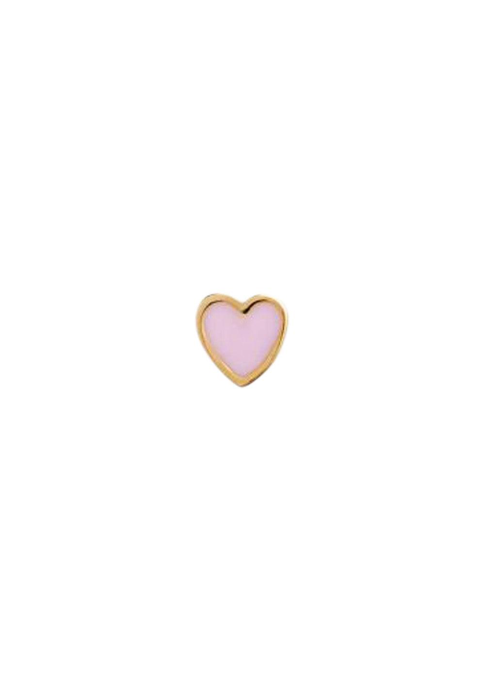 Stine A's Petit Love Heart Light Pink Enamel Gold - Gold. Køb øreringe her.