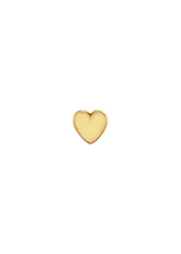 Stine A's Petit Love Heart Yellow Enamel - Gold. Køb øreringe her.