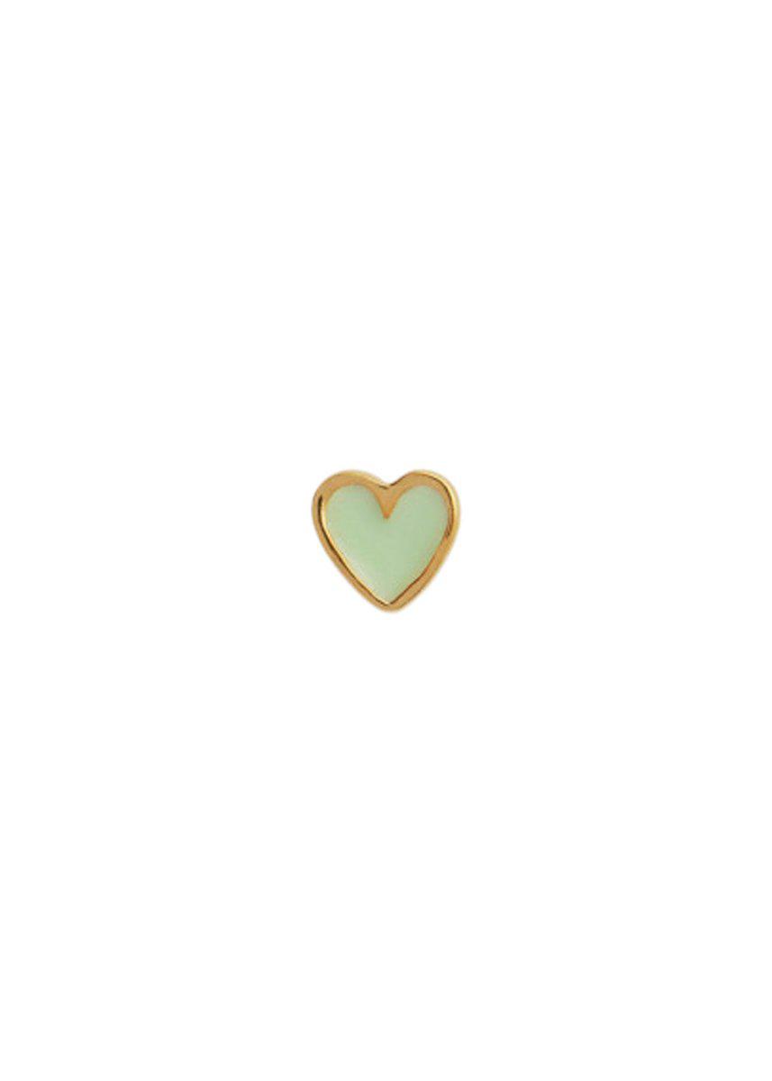 Stine A's Petit love heart mint green - Gold Mint Green. Køb øreringe her.