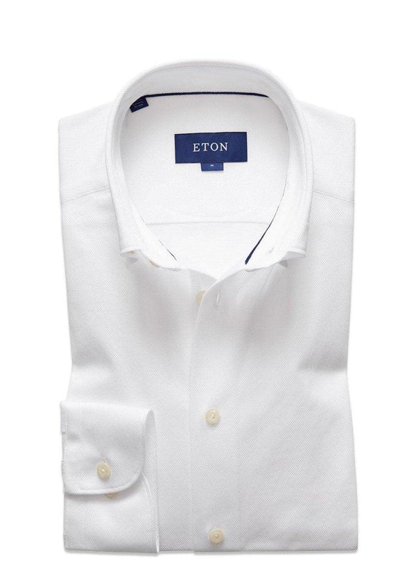 Etons Pique Button Under - White. Køb shirts her.