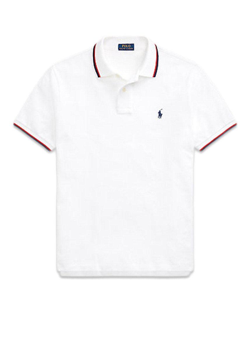 Ralph Laurens Polo Custom Slim Fit - White. Køb t-shirts her.