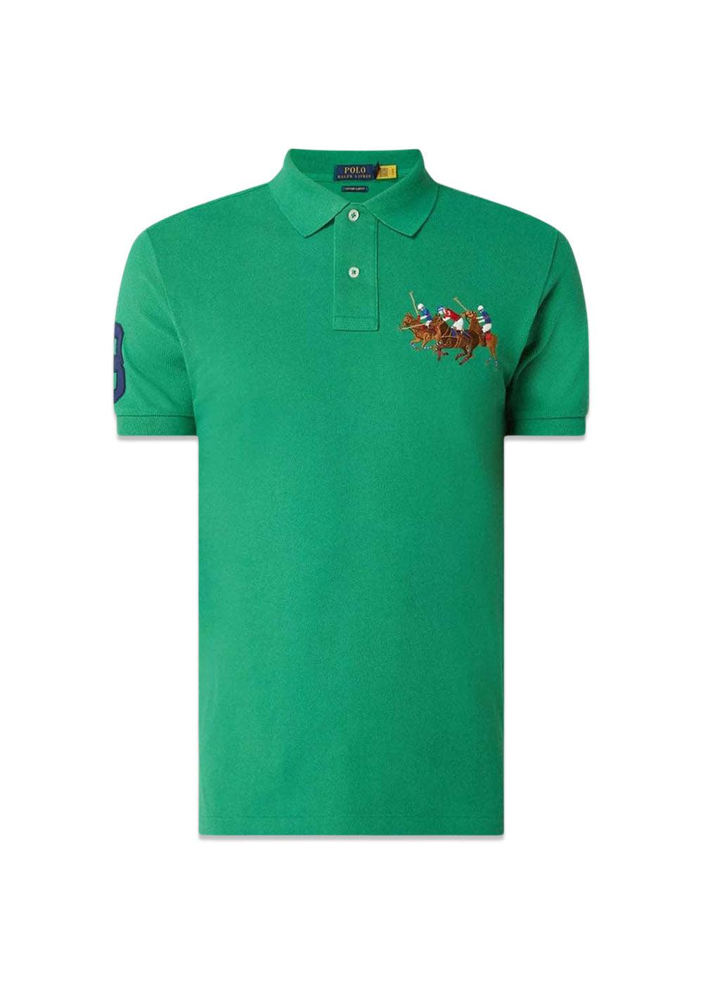 Ralph Laurens Polo Pique Custom Slim Fit - Light Green. Køb t-shirts her.