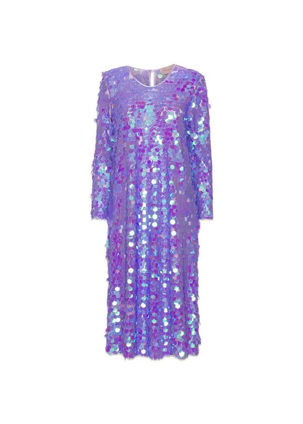 HUNKØN's Raven Sequin dress - Purple. Køb kjoler her.