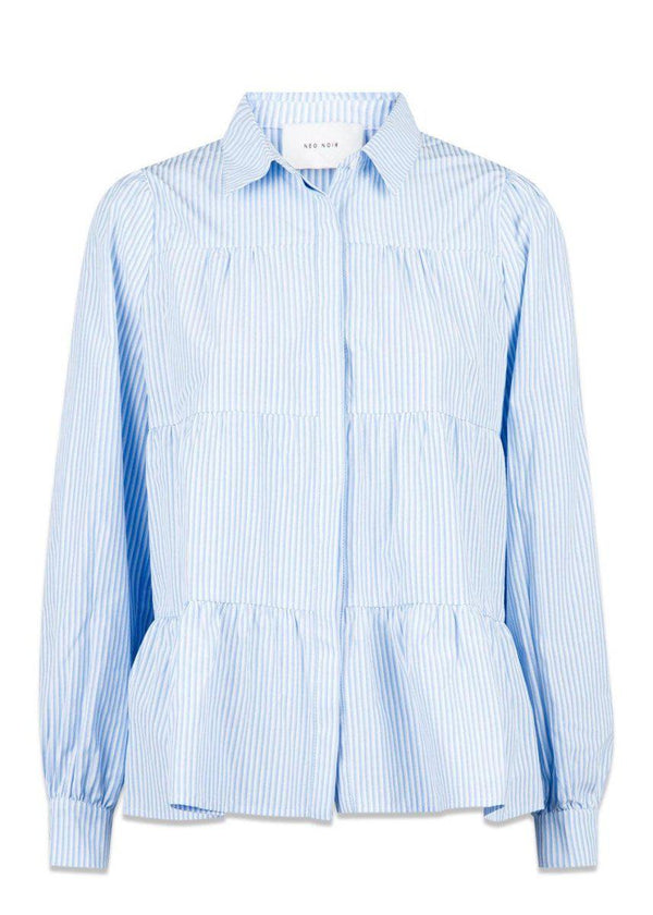 Neo Noirs Rica Stripe Shirt - Light Blue. Køb blouses her.