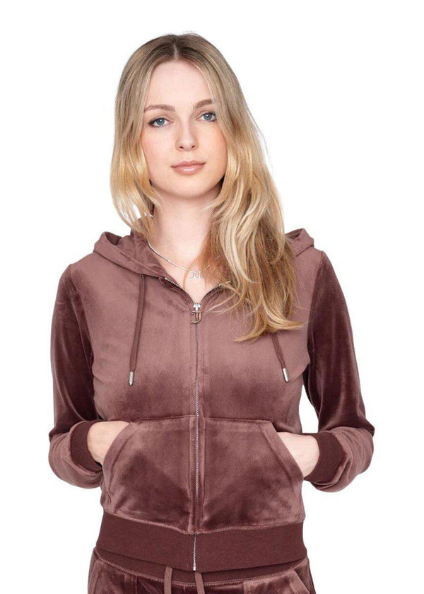 Juicy Coutures Robertson Classic Velour Zip Trough Hoodie - Bitter Chocolate. Køb hoodies her.