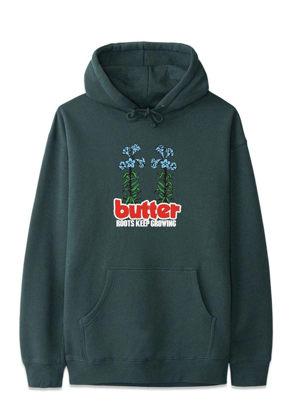Butter Goods' Roots Pullover hood - Forest Green. Køb sweatshirts her.
