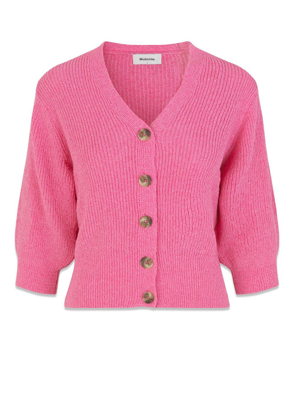 Modströms RuthMD cardigan - Taffy Pink. Køb strik her.