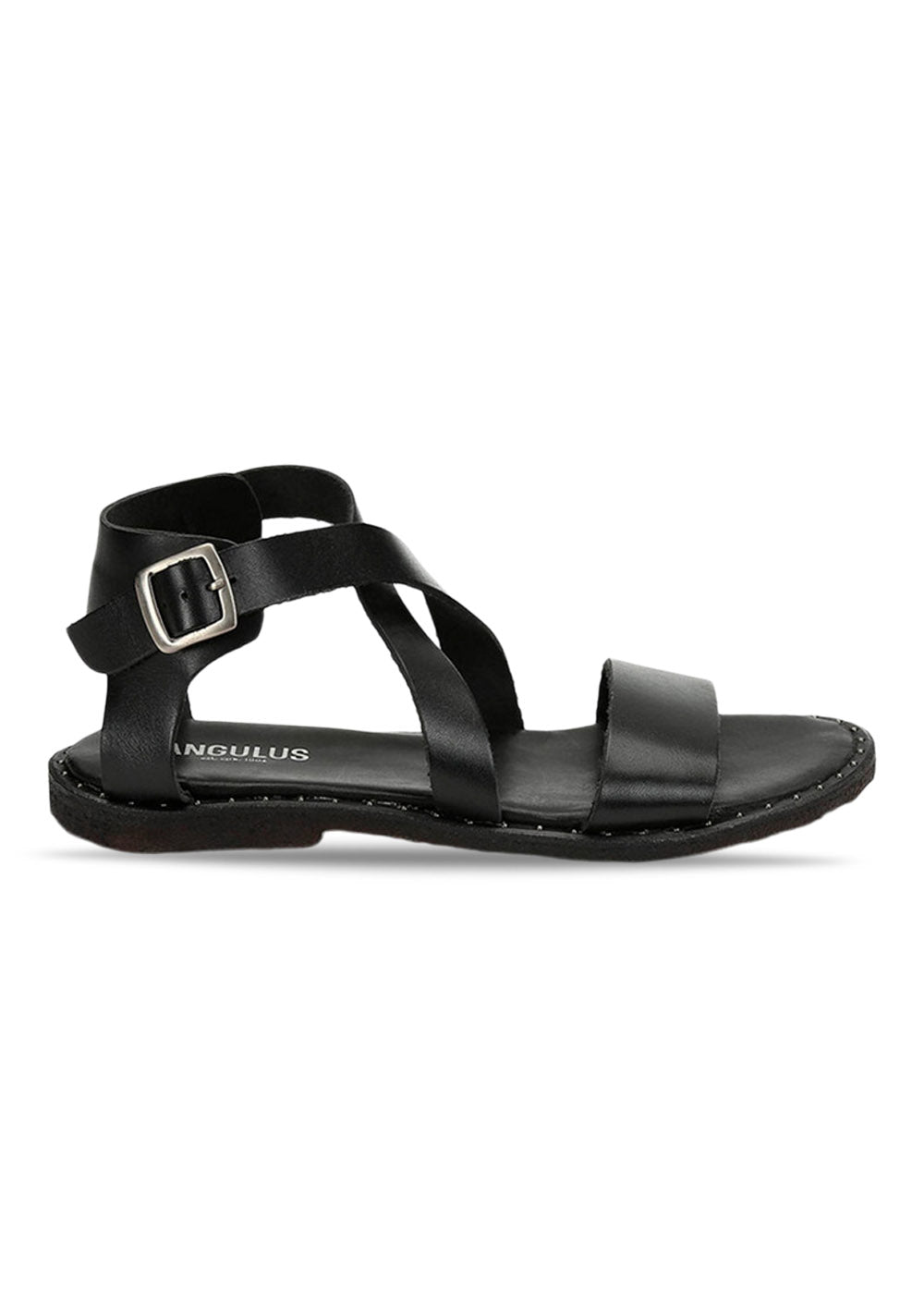 Angulus' Sandal M. krydsende remme - Black. Køb sandaler her.