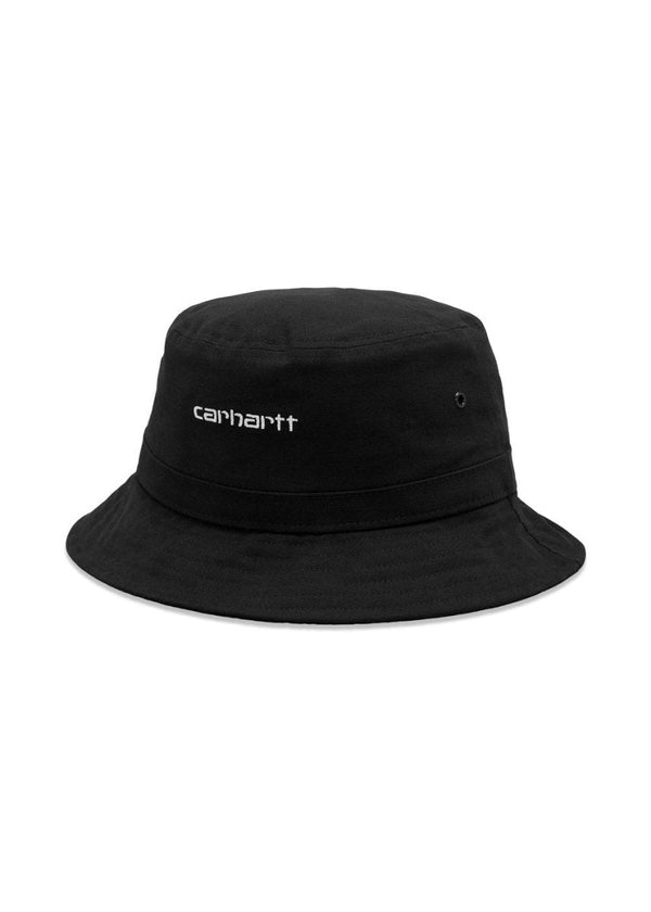 Carhartt WIP's Script Bucket Hat - Black / White. Køb huer her.