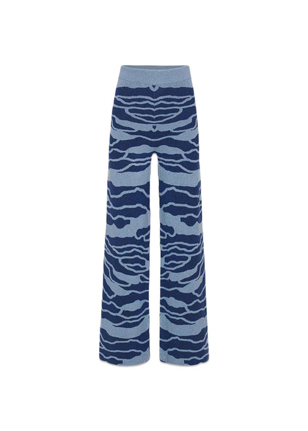 HUNKØN's Shelly Shimmer knit pants - Blue. Køb bukser her.