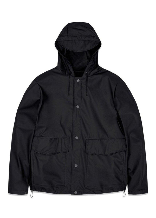 Rains' Short Hooded Coat - Black. Køb regnjakker her.