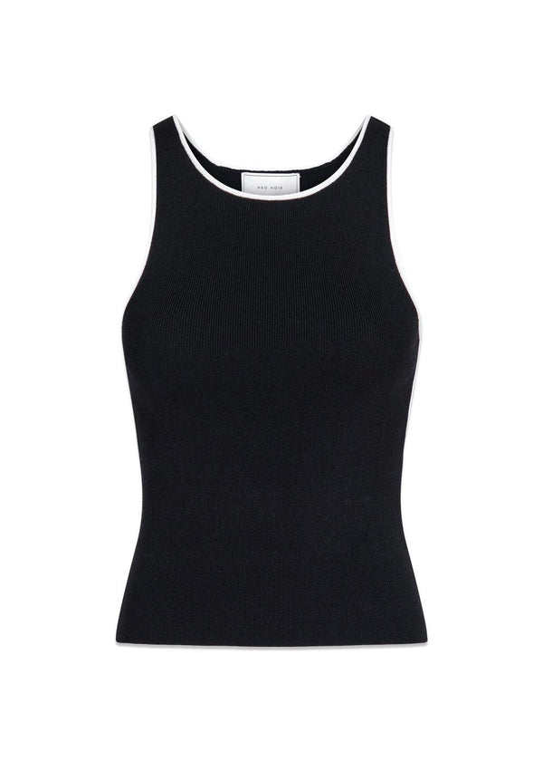 Neo Noirs Silvana Contrast Knit Top - Black. Køb toppe her.